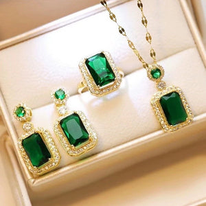 Conjunto de Joias Estilo Americano &amp; Europeu – Elegância e Sofisticação para Todas as Ocasiões! ✨ - RedShopdescontos